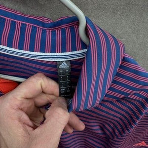 Adidas Shirt Mens Large Polo Golf Athletic Performance Climalite Striped 5