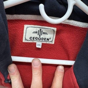 Cegoden Hoodie Mens 2XL Red Full Zip Fleece Lined Sweatshirt Pre-Owned Good Cond 3