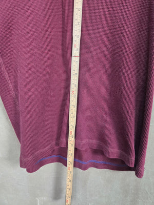Aeropostale Men's Burgundy Waffle Knit Thermal Long Sleeve Shirt Size M 5