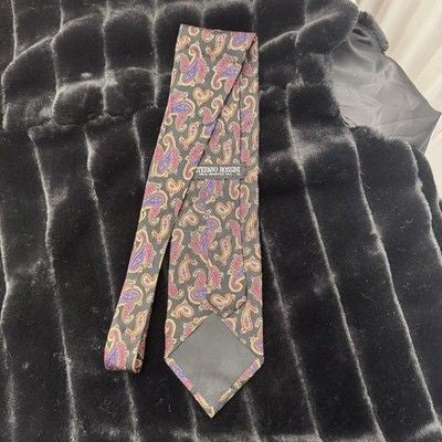 Stefano Rossini Tie Mens Silk Paisley Pattern Multicolor Classic Necktie Formal