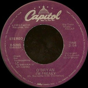 O'Bryan Vinyl Single I'm Freaky 7 Inch Used 2