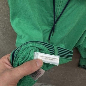Lou & Grey Hoodie Womens Large Green Zip Up Cotton Blend Striped Hem Cuffs Navy 2