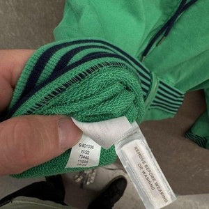 Lou & Grey Hoodie Womens Large Green Zip Up Cotton Blend Striped Hem Cuffs Navy 3