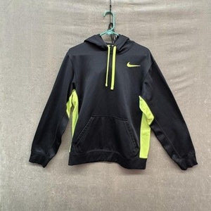 Nike Hoodie Youth Small Black Volt Therma-FIT Fleece Lined Pullover 590575-018 1