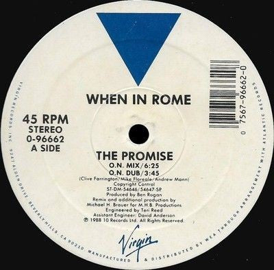 When In Rome The Promise 12 Inch Vinyl Record Used