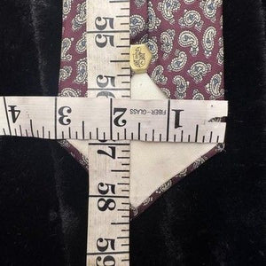 Vintage Paisley Silk Tie Burgundy Blue White Pre-Owned Classic Necktie 90s 4