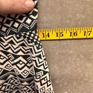 Mossimo Supply Co Dress Womens Small Black White Skater Fit & Flare Aztec Print 3
