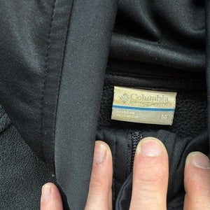 Columbia Jacket Womens Medium Black Hooded Full Zip Fleece Softshell XLE619 3