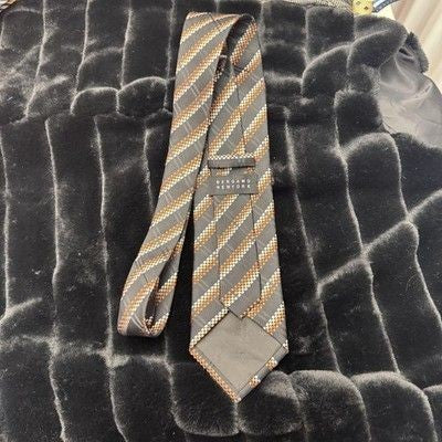 Bergamo New York Tie Mens Classic Silk Necktie Checkered Striped Workwear
