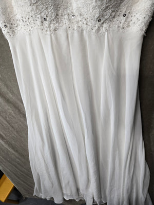 AbaoWedding Ivory Chiffon Wedding Dress Beaded Lace Bodice Lace-Up Back US 6 4