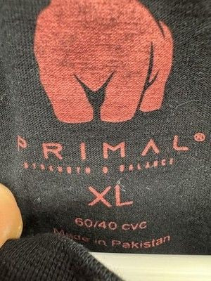 Primal Shirt Mens XL Black Red Gorilla Strength Balance Athletic Gym Pre-Owned 2