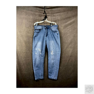 C&A Straight Women's Jeans Size 9 Medium Wash Distressed Ripped 1
