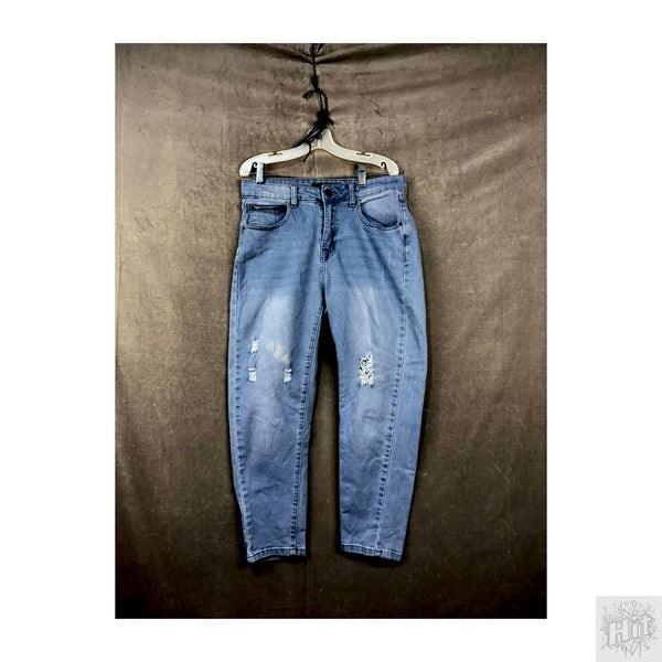 C&A Straight Women's Jeans Size 9 Medium Wash Distressed Ripped