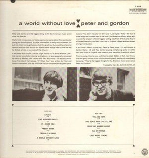 Peter And Gordon A World Without Love Vinyl LP Record Used 3