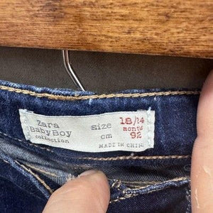 Zara Baby Boy Indigo Jeans 18-24 Months Slim Fit Dark Wash Denim Pants Pre-Owned 2