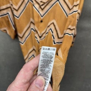 ASOS Shirt Mens Large Brown Chevron Short Sleeve Button Up Casual Geometric Top 2