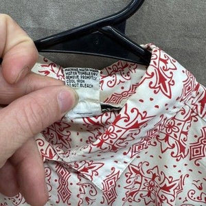 Alyssa Brooke Womens 2XL White Red Paisley Print Button Up Long Sleeve Shirt Use 2