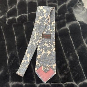 Carlo Columbo Tie Blue Paisley Silk Formal Neckwear Pre-Owned Good Condition 2