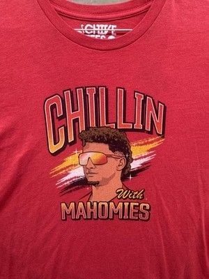 Chive Tees Chillin With Mahomies Shirt Mens 2XL Red Graphic Kansas City Football 2
