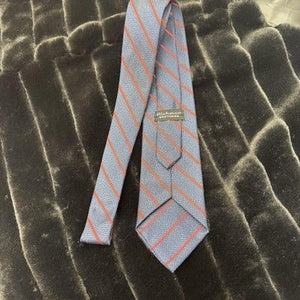 Richman Brothers Vintage Mens Necktie Blue Red Diagonal Striped Pre-Owned 1