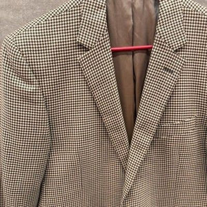 Tiglio Sport Coat Mens Houndstooth Super 150s Wool Elbow Patches Pre-Owned Excel 2