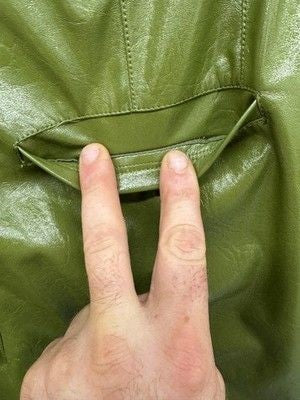 Free People Pants Womens 12 Green Faux Leather Wide Leg Cropped High Rise Pre-Ow 5