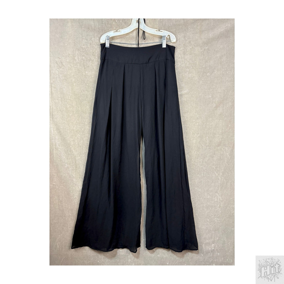 Miss Avenue Black Wide Leg Trousers with Zipper Waist