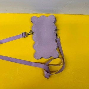 Lavender Scalloped Wavy Edge Faux Suede Mini Crossbody Bag Purple Small Purse 1