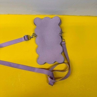Lavender Scalloped Wavy Edge Faux Suede Mini Crossbody Bag Purple Small Purse