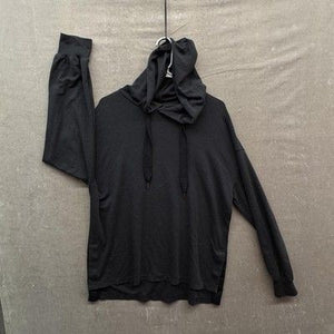 Avia Hoodie Womens Large Black Cowl Neck Lightweight Modal Blend Soft Pullover 1