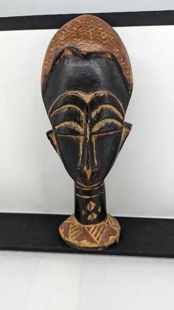 Handcrafted African Solid Wood Tribal Head Statue Figure Made In Ghana 10"