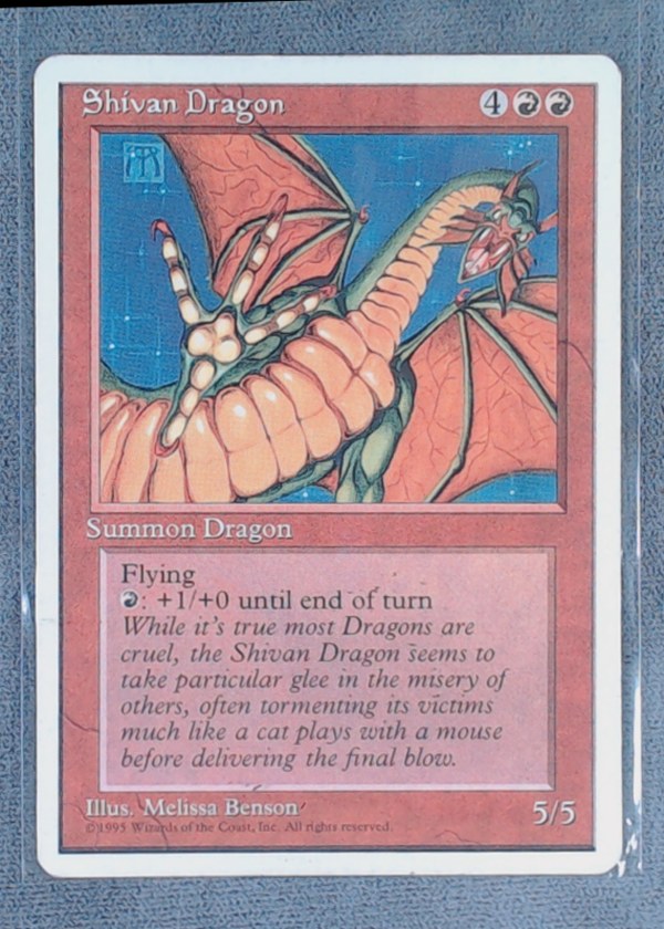 1995 Shivan Dragon 4th Edition Magic: The Gathering RARE