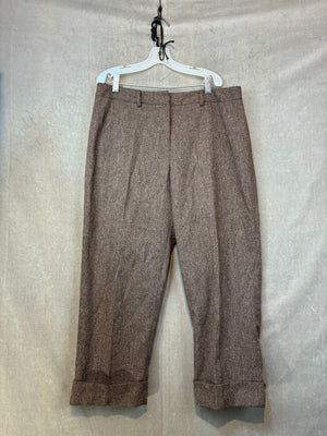 OSCAR Dress Pants Brown Tan Tweed Herringbone Size 10 Good Condition 1