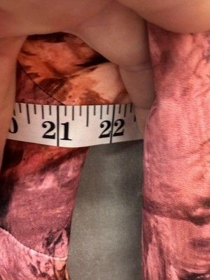 Askari Blouse Womens Large Pink Brown Abstract Flare Sleeve V Neck Art Top USA 4