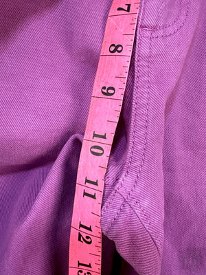 LOFT Women Pants Purple Wide-Leg Denim Size 28 Used Good Condition Frayed Hem 5