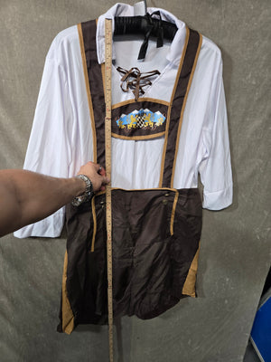 Men's Oktoberfest Lederhosen Costume Bavarian German Beer Fest Shirt Suspenders 2