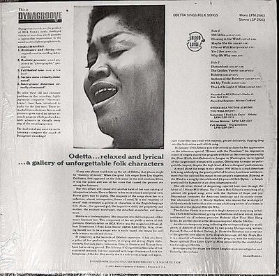 Odetta Sings Folk Songs Vinyl LP Record
