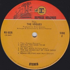 The Vogues Till Vinyl LP Record Used 3