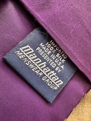 Vintage The Beatles Neck Tie Mens Purple Teal Silk All You Need Is Love 90s