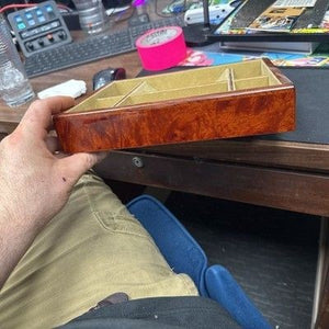 Burl Wood Vanity Tray Used 2