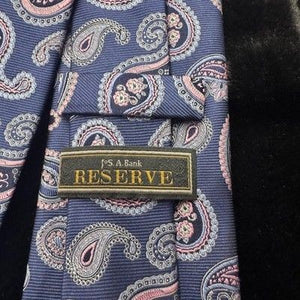 Jos A Bank Reserve Silk Paisley Necktie Made Italy Pre-Owned Good Condition 2