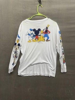 Disney Shirt Mens Medium Stay Classic Mickey Donald Goofy Pluto Long Sleeve 4