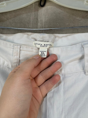 Banana Republic Martin Stretch White Pants Size 4 Tall Good Condition 2