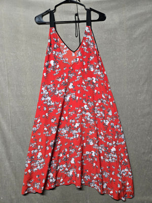 rag & bone Red Floral Slip Dress V-Neck Asymmetric Hem Midi Women's Size XS NWT 5