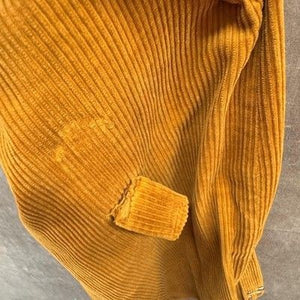 Vintage Corduroy Drop Waist Dress Womens Medium Golden Tan Self Belt 50s 60s 2