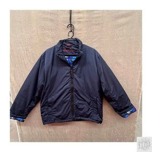 Robert Graham Navy Blue Jacket with Floral Lining - Size L 1