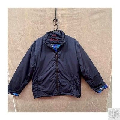 Robert Graham Navy Blue Jacket with Floral Lining - Size L