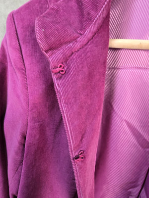 The Limited Women's Purple Corduroy Lined Blazer Jacket Size 8 3