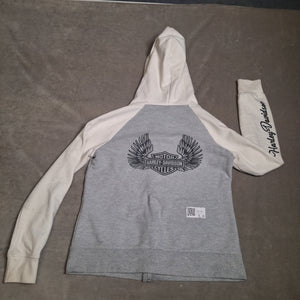 Harley-Davidson Women's Gray White Zip Hoodie Wounded Warrior Size M 5
