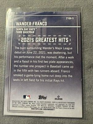 2022 Topps 2021's Greatest Hits Insert Wander Franco #21GH-5 Rookie RC MLB 2